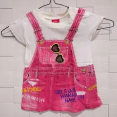 BABY DOLL だまし絵オーバーオール風Tシャツ 80サイズ
