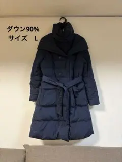 SMILE ORCHID スマイルオーキッド ダウン　ネイビー　ロングコート　L