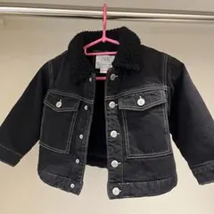 ZARA ボア襟付きデニムジャケット 2-3歳 ブラック