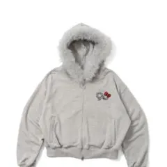 9090 HELLO KITTY 90 Logo Fur Zip Hoodie - メルカリ
