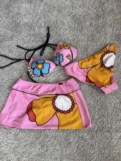 SOMETHING ビキニ 3点セット 花柄 ピンク Mサイズのサムネイル