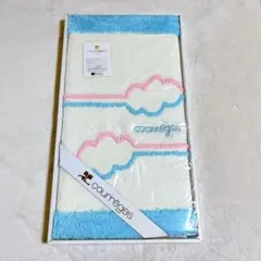 未使用　Courreges クレージュ　バスマット ホワイト ブルー　ピンクのサムネイル