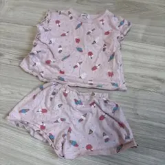キッズガールズ半袖半ズボンパジャマ90 夏用 女の子 ピンクのサムネイル