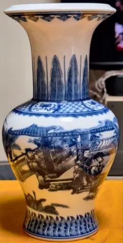 旧家蔵出　清国時代　大型 康熙青花瓷 逸品　陶器　置物 旧家蔵出 清国時代 大型 康熙青花瓷 逸品 陶器 置物