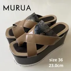 MURUA クロスストラップ　厚底サンダル　36 23.0cm