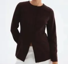 H&M ノーカラージャケット ブラウン M 新品未使用