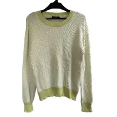 MURUA ムルーア カギ編みリブサマーニット ライトグリーン