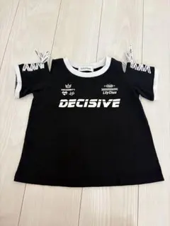 子ども服 肩出し Tシャツ ブラック 120cm ギャル