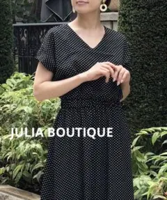 JULIA BOUTIQUE 前後Vネックマキシワンピース　ドット柄のサムネイル
