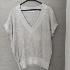 ニット　ベスト　麻　春から夏用