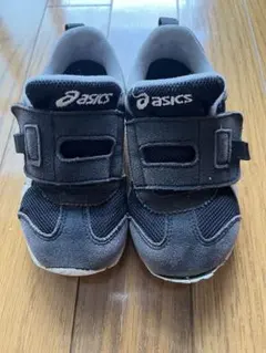 asics ベルクロスニーカー 黒よりのグレー　16.5cm