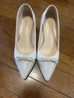 JILL STUART フラットシューズ ホワイトポインテッドトゥパンプス