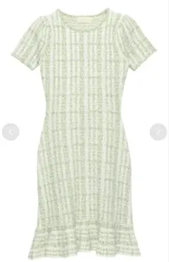 eimy istoire ライトグリーン系 ツイード 半袖ミニワンピース