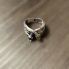 【271】アメカジ 個性派 シルバー色 スネーク 蛇 リング 11号