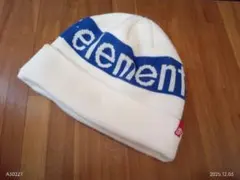 element ニット帽 ホワイト/ブルー