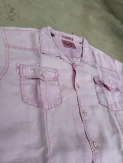 リネンシャツ 90s ピンク 半袖シャツのサムネイル