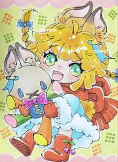 手描きイラスト　ミニイラスト　原画