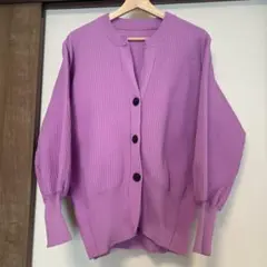 値下げ中！VIS キーネック針抜きリブカーディガン