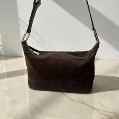 セリーヌ　CELINE ブラウン　スエード　Cマカダム　ワンショルダーバッグ