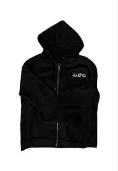 韓国 フルジップ フード付きパーカー 黒 裏起毛