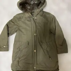 ZARA キッズ ファー付き モッズコート カーキ