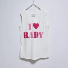 Rady タンクトップ M ぽこぽこ　刺繍　ピンク　ビッグロゴ　パイル地のサムネイル