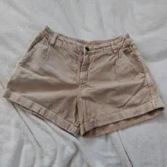 ベージュ コーデュロイ ショートパンツ Mサイズ
