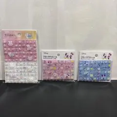 ブロックシール　タイルシール　ミッキー　ミニー３枚セット　セリア