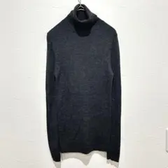【美品】UNIQLO(M)タートルネックニット ダークグレー 毛100% 定番