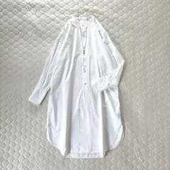 【24SS美品】Curensology＜＆RC＞バンドカラーシャツ　ホワイトのサムネイル