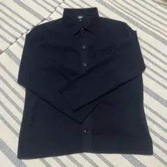 ユニクロ ミラノリブシャツカーディガン L ネイビー