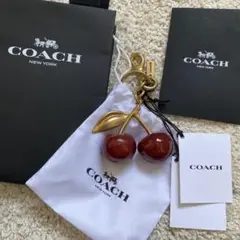 【未使用品】COACH コーチ チェリーバッグチャーム さくらんぼ 赤色