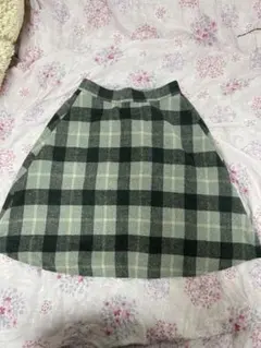 MAJESTIC LEGON グレー　チェック フレアスカート ひざ丈