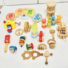 希少おまとめ【DJECO・HABA・BRIO】木製知育玩具 ラトル ガラガラ 