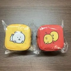 ナガノキャラクターズ　カラビナつき刺繍スクエアミニポーチ　くま　もぐらコロッケ