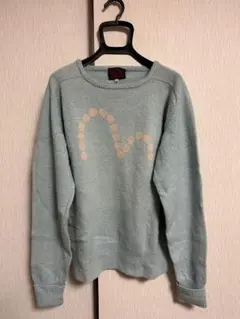 値下げしました！【レア】EVIS 初期　ライトブルークルーネックセーター