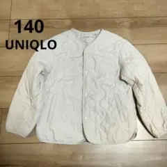 UNIQLO キッズ コート 140 ベージュ キルティング 中綿ダウン