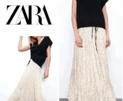 ZARA　ドット　プリーツスカートのサムネイル