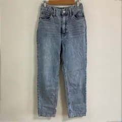 GLOWBALWORK ウツクシルエットテーパード　デニムパンツ　ライトブルーM