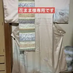 新品 2点セット 汕頭刺繍 相良刺繍 総刺繍 訪問着 正絹 薄紫 薄鼠色に