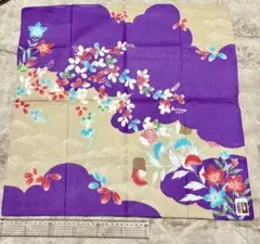 【未使用】風呂敷 大判 紫色 花柄