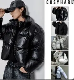 COSYHARU ブラック ダウンジャケット ショート丈