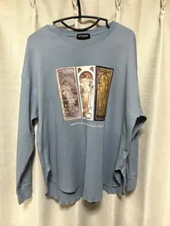 アルフォンス・ミュシャ RAG MACHINE ブルー 長袖Tシャツのサムネイル
