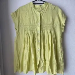 green label relaxing シャーリングブラウス 黄色 Fのサムネイル