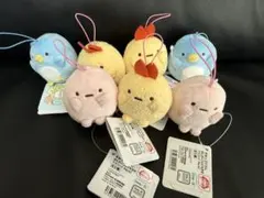 すみっコぐらし ばんざいゴムひも付きマスコット 7個セット