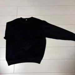 ブラック クルーネック スウェット M