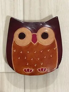フクロウ　レザーコインケース