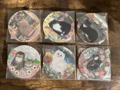 CAT ねこ　猫イラスト コースター 6枚セット　ヴィンテージ