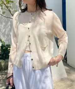 値下げ！Omekashi*シアーポケットカーディガン　オメカシのサムネイル
