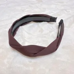 ブラウン ツイストデザイン ヘアバンド ヘッドドレス ヘアアクセサリー